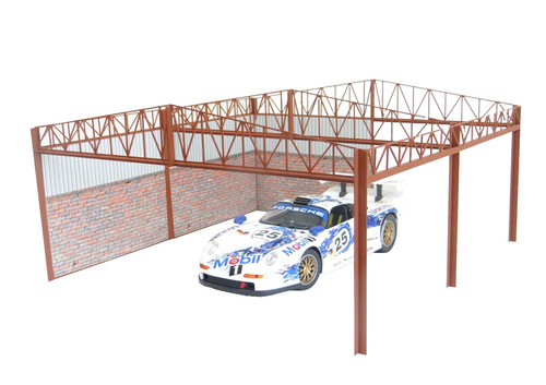 Open garage scene diorama - garage,