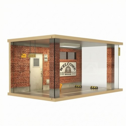 Garage diorama with led - garage,