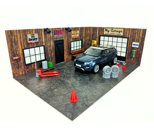Scale wooden garage - 1:18,